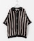 ストライプショートスリーブニットシャツ