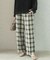 カラーチェックワイドパンツ