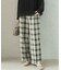 カラーチェックワイドパンツ