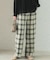カラーチェックワイドパンツ