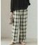 カラーチェックワイドパンツ
