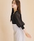 シアーボリュームスリーブセーター(5分袖)