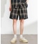 オンブレチェックイージーショートパンツ