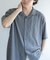 シアーシャンブレーオープンカラーシャツ