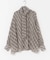 チェックボウタイボリュームブラウス