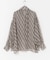 チェックボウタイボリュームブラウス