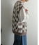 ブロックチェックカーディガンニットベスト