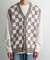 ブロックチェックカーディガンニットベスト
