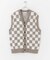 ブロックチェックカーディガンニットベスト