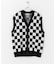 ブロックチェックカーディガンニットベスト