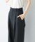 ウール混防シワハイウエストワイドスラックス