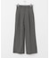 ウール混防シワハイウエストワイドスラックス