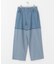 デニムフリンジシャンブレーワイドパンツ