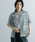 シアープリントオープンカラーショートスリーブシャツ