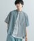 『ユニセックス』ストライプブロックドルーズシャツ