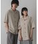『ユニセックス』オープンカラールーズシャツ(5分袖)