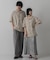 『ユニセックス』オープンカラールーズシャツ(5分袖)