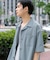 『ユニセックス』オープンカラールーズシャツ(5分袖)