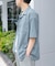 『ユニセックス』オープンカラールーズシャツ(5分袖)