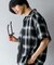 『Sサイズあり』『ユニセックス』オンブレチェックオープンカラーシャツ