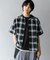 『Sサイズあり』『ユニセックス』オンブレチェックオープンカラーシャツ