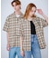『Sサイズあり』『ユニセックス』オンブレチェックオープンカラーシャツ