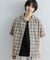 『Sサイズあり』『ユニセックス』オンブレチェックオープンカラーシャツ