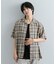 『Sサイズあり』『ユニセックス』オンブレチェックオープンカラーシャツ