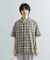 『Sサイズあり』『ユニセックス』オンブレチェックオープンカラーシャツ