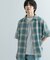 『Sサイズあり』『ユニセックス』オンブレチェックオープンカラーシャツ