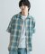 『Sサイズあり』『ユニセックス』オンブレチェックオープンカラーシャツ