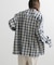 『ユニセックス』シアーチェックオープンカラーロングスリーブシャツ