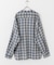 『ユニセックス』シアーチェックオープンカラーロングスリーブシャツ