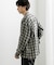 『ユニセックス』シアーチェックオープンカラーロングスリーブシャツ