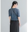 new basic　リネン混ワッシャーハーフスリーブニット