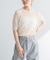 new basic　リネン混ワッシャーハーフスリーブニット