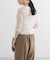 new basic　リネン混ワッシャーシャツカラーニット