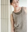 リネン混ノースリーブニット
