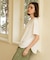 リネン混クルーネックブラウスTシャツ