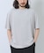 接触冷感フェイクスエード半袖クルーネックTシャツ