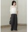 『3サイズ展開』『イージーケア』 ウール混タックギャザーストレートパンツ