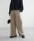 『3サイズ展開』『イージーケア』 ウール混タックギャザーストレートパンツ