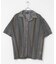 マルチストライプレースオープンカラーショートスリーブシャツ
