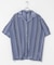 マルチストライプレースオープンカラーショートスリーブシャツ