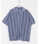 マルチストライプレースオープンカラーショートスリーブシャツ