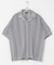 マルチストライプレースオープンカラーショートスリーブシャツ
