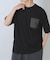 チェストポケットキリカエクルーネックTシャツ