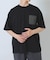 チェストポケットキリカエクルーネックTシャツ