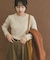 『洗濯可』フワフワクルーネックリブニット