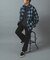 Ombre Plaid zip up ブルゾン